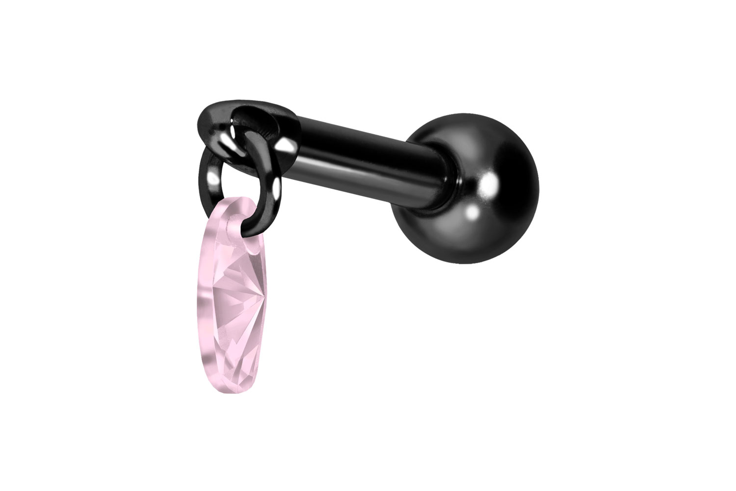 Titan Ohrpiercing mit Innengewinde KRISTALLOVAL